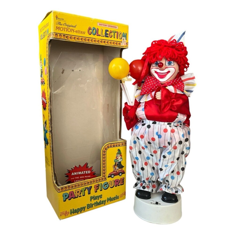 Vintage 1992 Telco Clown Original Motion-ettes Collection Music 15" READ
